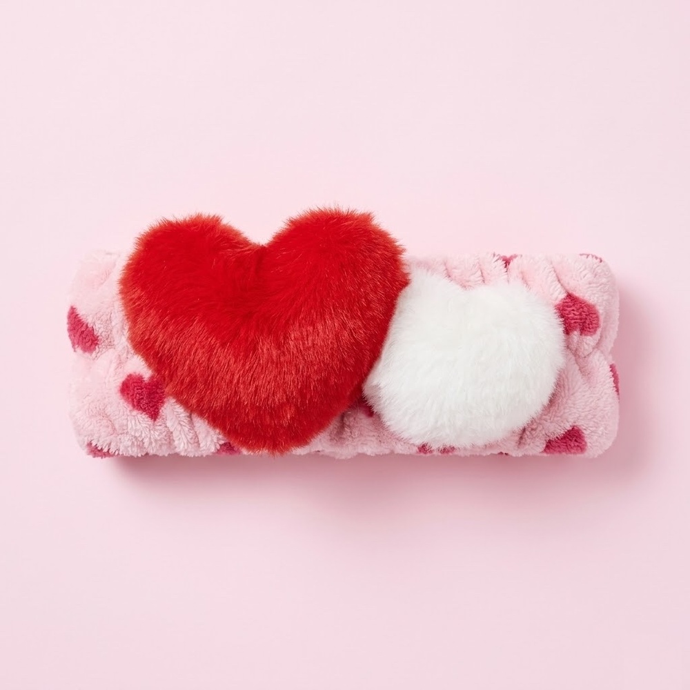 NWT The Creme Shop Pink Heart Spa Headband